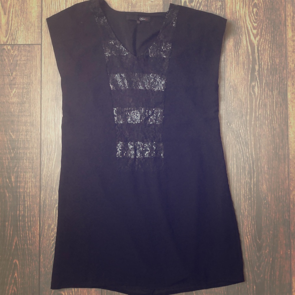Black dress with sequin/lace detail